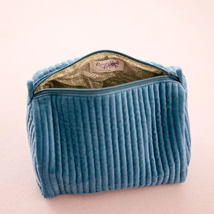 Rahab's Rope Velvet Cosmetic Bag-Blue