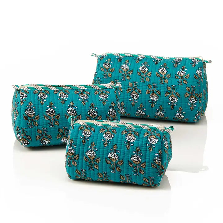 SERRV International Jasmine Quilted Travel Bags-Set of Three