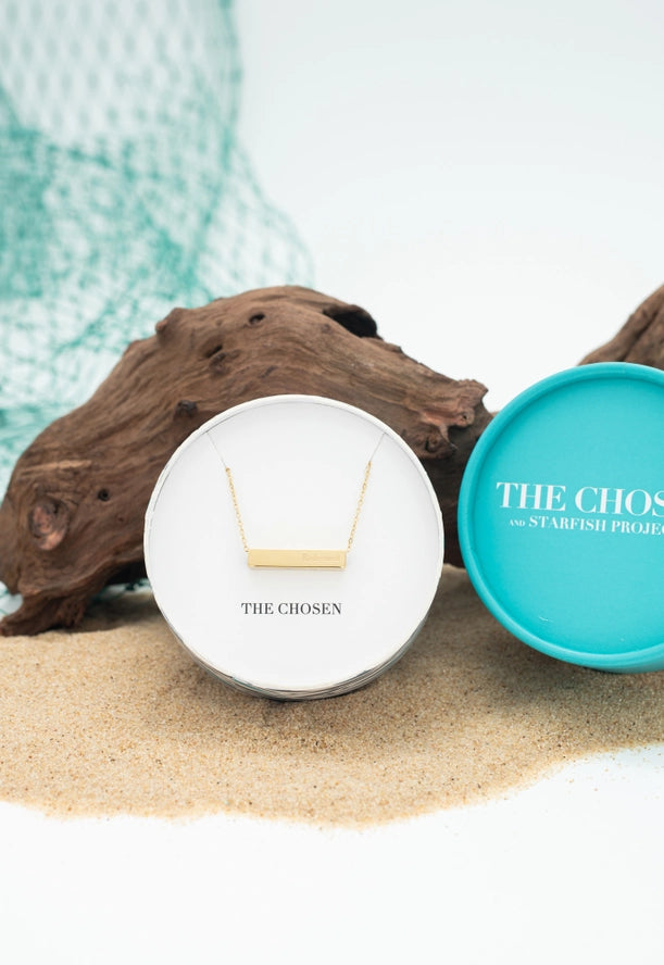 Starfish Project-Walk Humbly Bar Necklace Gold