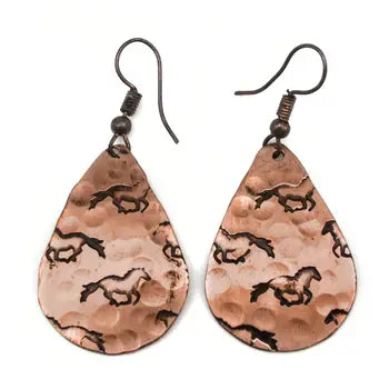 Anju Copper Earrings Horses