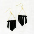 Shopwell Rapha Earrings:   Black Fringe