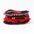 Ink & Alloy Game Day Bracelet Set:  Black and Red