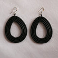Azizi Life Woven Loop Earrings:  Black
